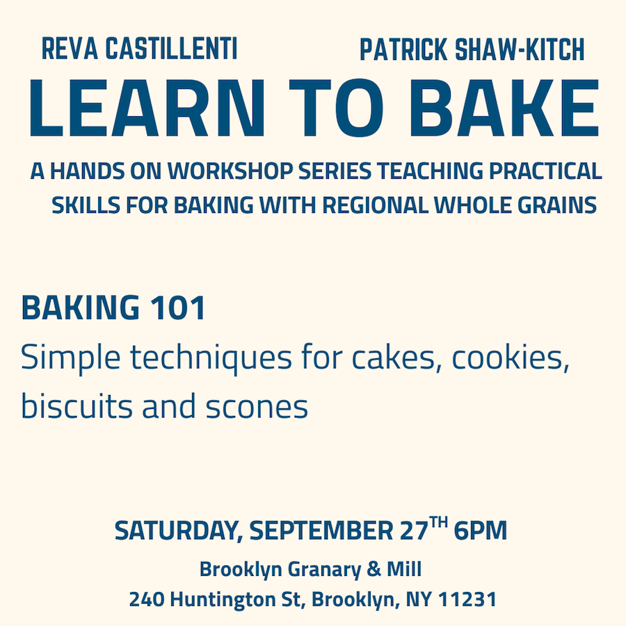 09/27, Saturday @ 6pm - 8:30pm - Learn to Bake: Baking 101 - TICKETS
