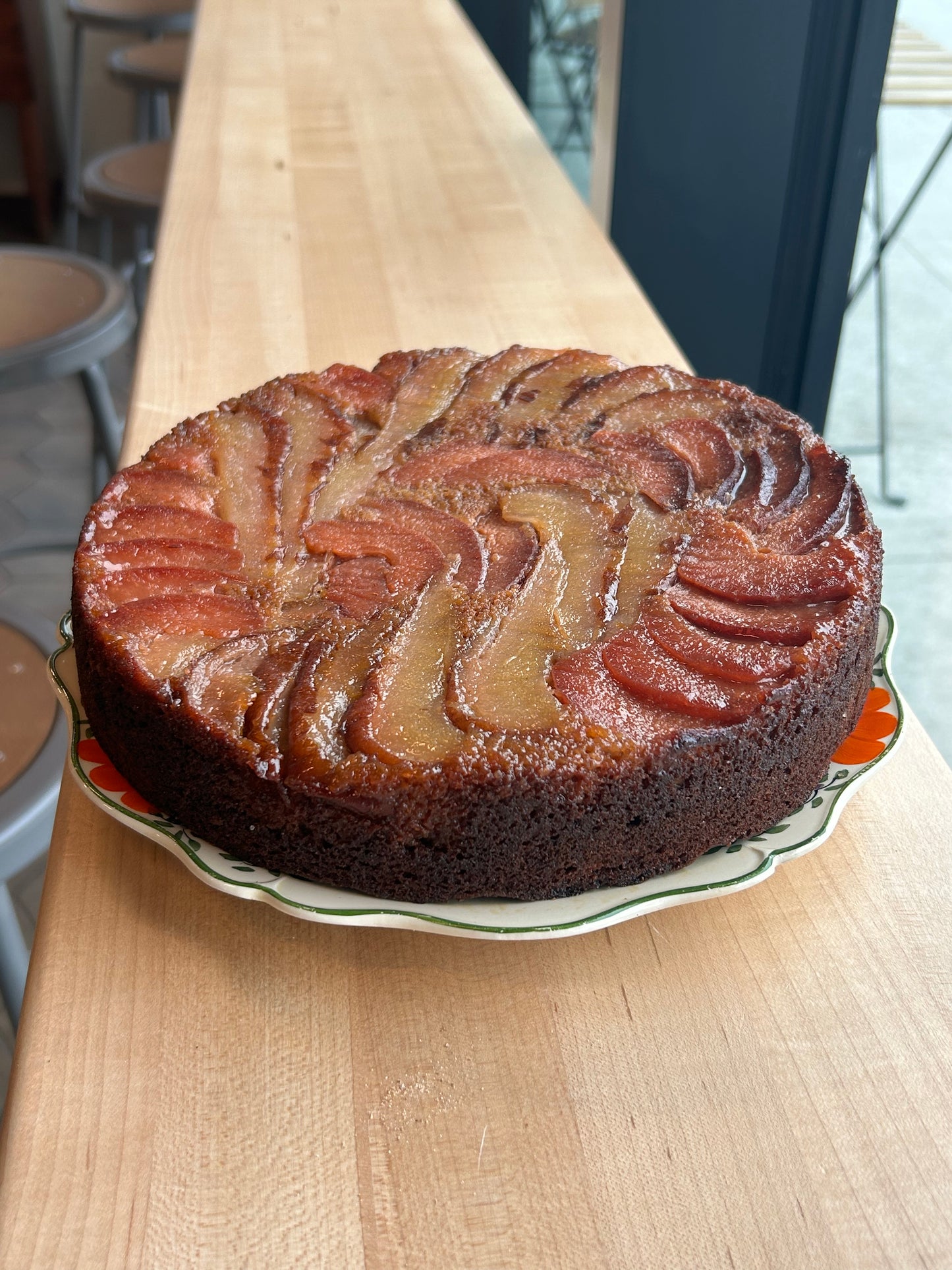 Buckwheat Ginger Cake with Pear & Quince Topping